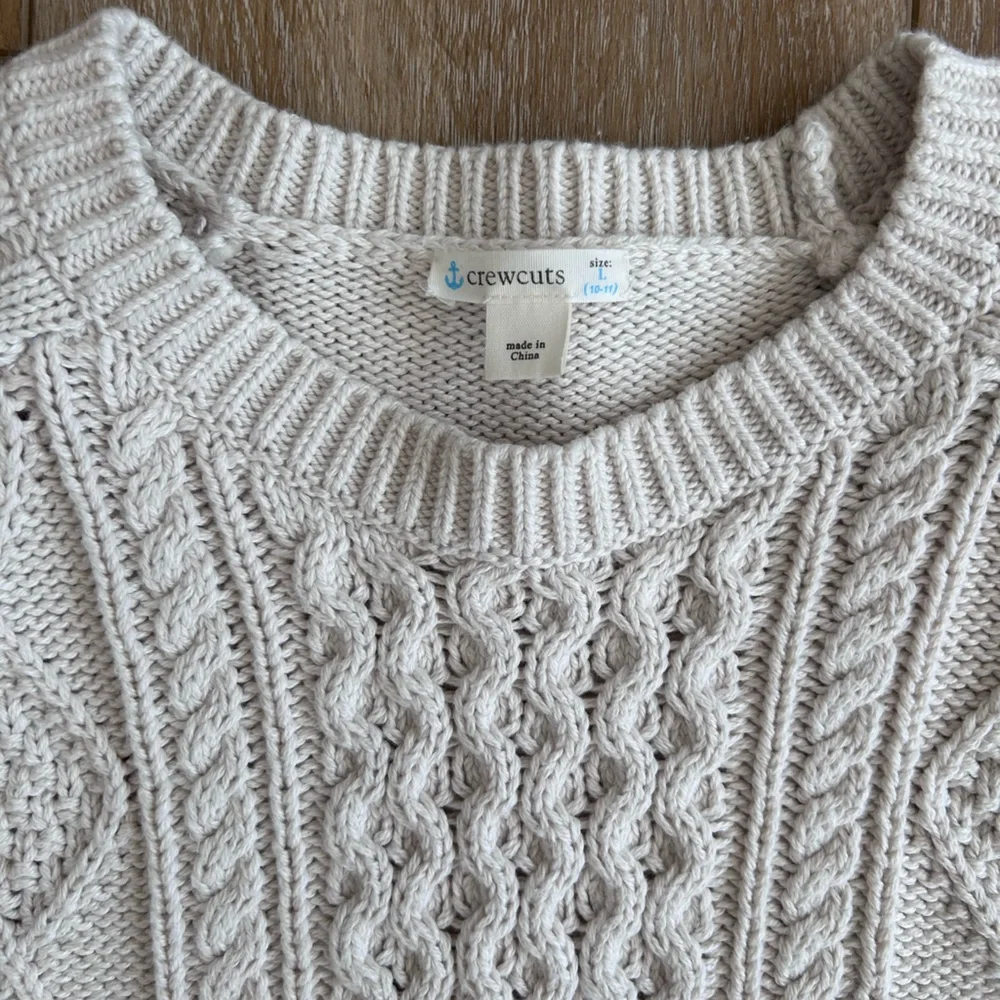 J. Crew Crewcuts Kids Ivory Cable Knit Sweater - Picture 1 of 7